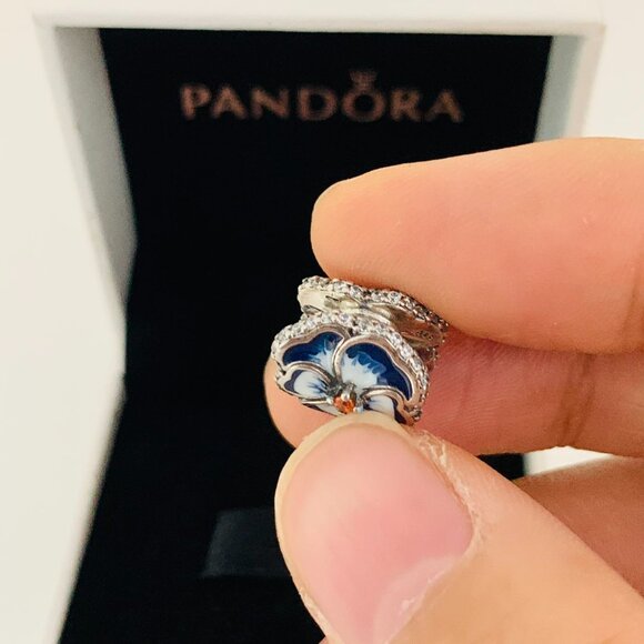✨🔥Pandora Blue Pansy Flower Charm - Picture 6 of 10